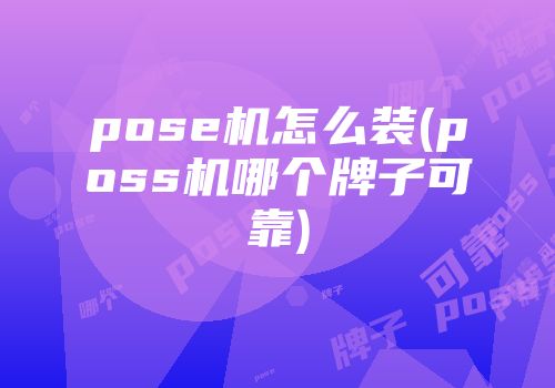 pose機怎么裝(poss機哪個牌子可靠)